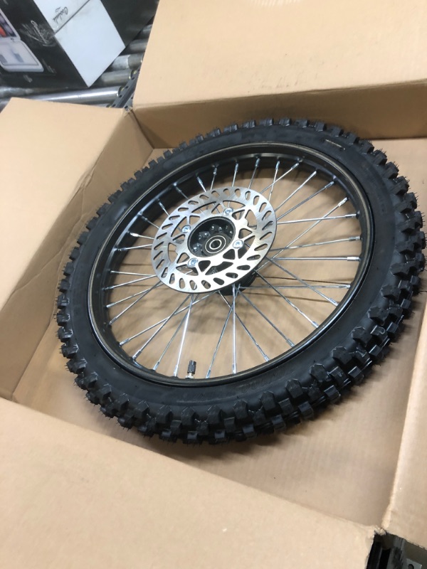 Photo 2 of 17" Inch 70/100-17 (2.75x17) 1.6x17 Front Wheel Tire Rim and Inner tube with 15mm Bearing Assembly for 110cc 125cc 150cc Dirt Pit Bike Apollo DB27 RFZ XR TaoTao SSR Includes Brake Rotor