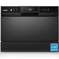 Photo 1 of COMFEE’ Countertop Dishwasher, Energy Star Portable Dishwasher, 6 Place Settings, Black & Finish - All in 1 - Dishwasher Detergent - Powerball - Dishwashing Tablets - Dish Tabs - Fresh Scent, 94 Count Whole Black DishwasheR -----FACTORY SEALED 