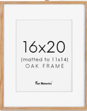 Photo 1 of 16x20 Picture Frame Solid Oak Wood, 1Pack, Rustic Wood Frame 16 x 20 Matted to 11x14, 16"x20" Poster Frame Art Frame for Wall, Natural Oak Color Beige Oak 16x20 -