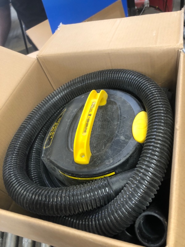 Photo 2 of Stanley - SL18129 Wet/Dry Vacuum, 4 Gallon, 4 Horsepower, Stainless Steel Tank Silver+yellow