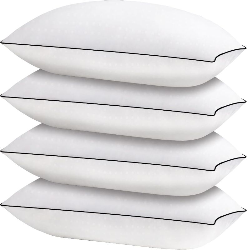 Photo 1 of HIMOON Bed Pillows for Sleeping 4 Pack,Standard Size Cooling Pillows Set of 4,Top-end Microfiber Cover for Side Stomach Back Sleepers
