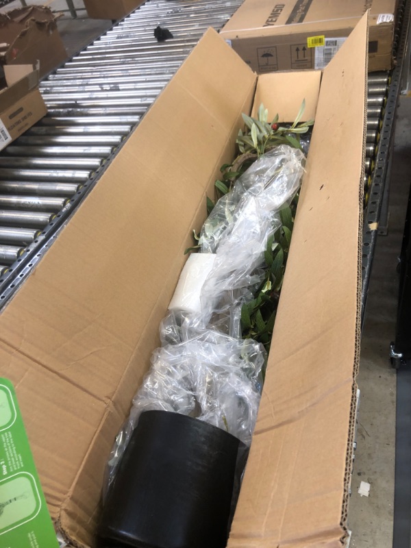 Photo 1 of FEELEAD Artificial Olive Tree 6ft -Tall Fake Potted Olive Silk Tree with Planter Natural Olive Branches and Realistic Leaves - Faux Olive Tree for Home House Office Decor Indoor