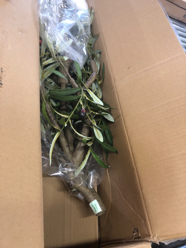 Photo 1 of FEELEAD Artificial Olive Tree 6ft -Tall Fake Potted Olive Silk Tree with Planter Natural Olive Branches and Realistic Leaves - Faux Olive Tree for Home House Office Decor Indoor