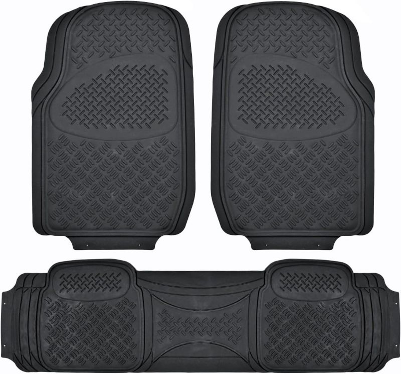 Photo 1 of  MaxDuty Rubber Floor Mat for Car, SUV,Van & Truck - Super Heavy Duty Rubber , Trim to Fit & 3 Piece (Black)