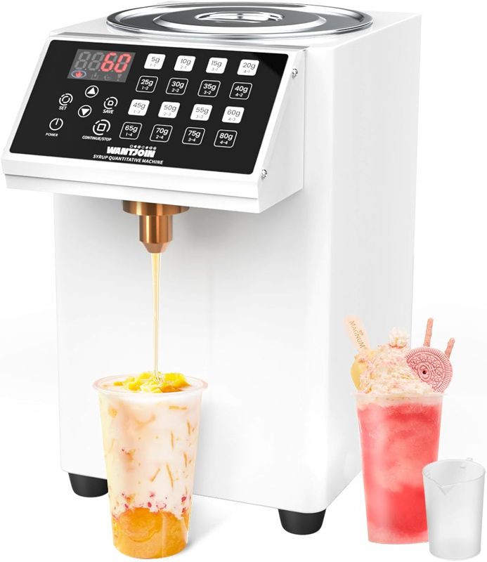 Photo 1 of Need cleaning--WantJoin Automatic Fructose Dispenser for Commercial, Stainless Steel Syrup Dispenser for Bubble Tea Equipment, Fructose Quantitative Machine with Measuring Cup, 8.45QT