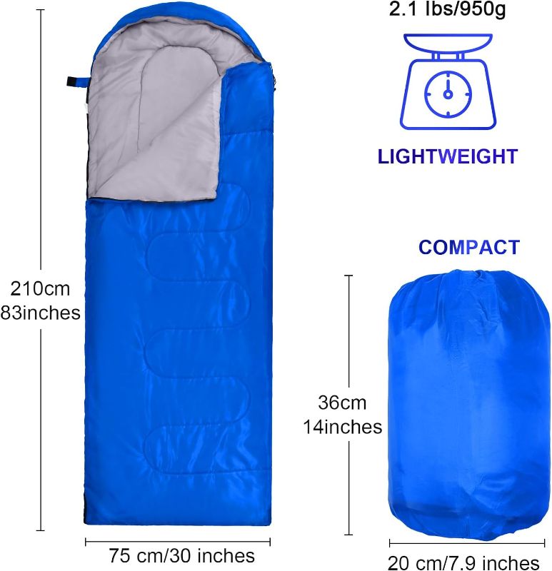 Photo 1 of Sleeping Bags for Adults Sleeping Bags 4 Season Warm Envelope Sleeping Bags Lightweight Waterproof Sleeping Bags with Compression Sack for Outdoor Camping Backpacking Hiking