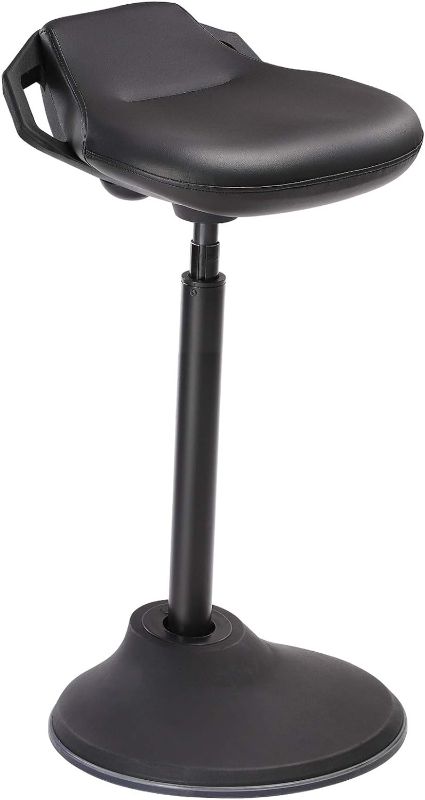 Photo 1 of SONGMICS Standing Stool, Active Sitting Balance Chair, Work Stool, 23.6-33.3 Inches, with Anti-Slip Bottom Pad, for Standing Desk, Black UOSC12BK