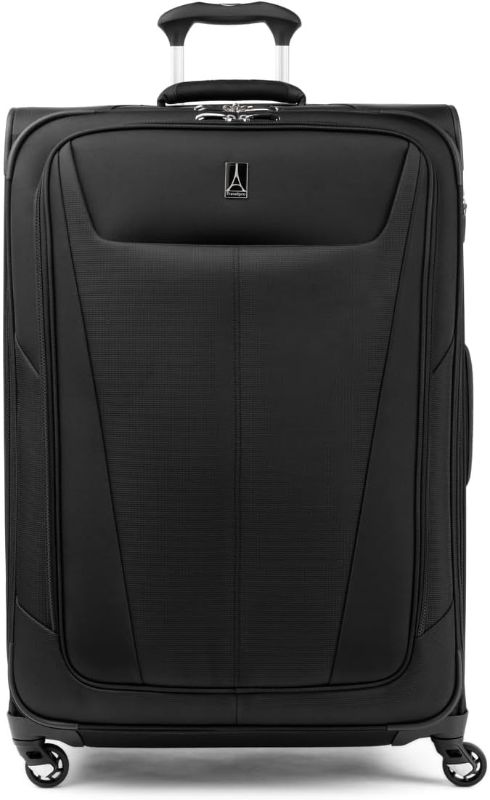 Photo 1 of Travelpro Maxlite 5 Softside Expandable Checked Luggage with 4 Spinner Wheels, Lightweight Suitcase, Men and Women, Black, Checked Large 29-Inch