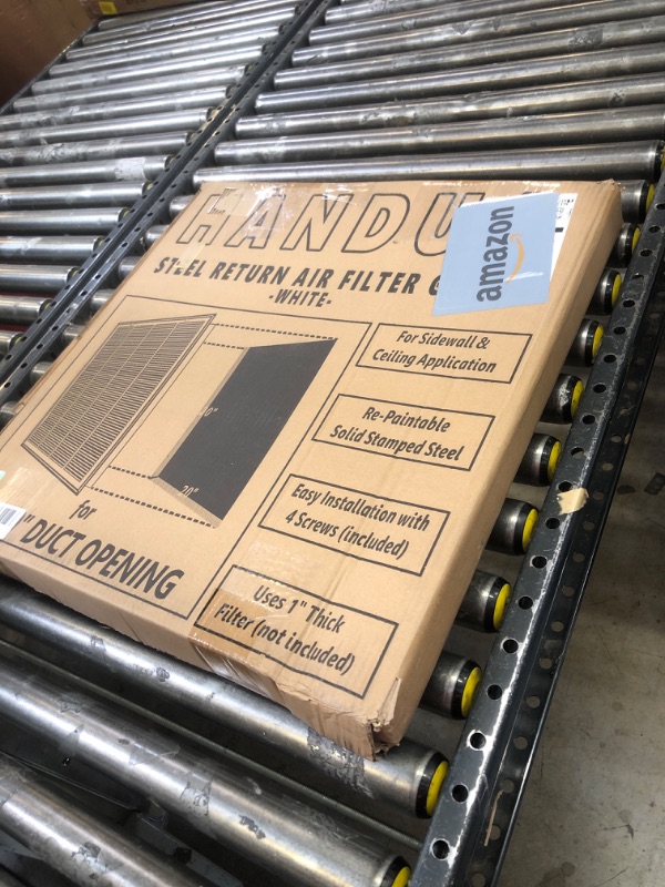 Photo 3 of 20"W x 20"H [Duct Opening Measurements] Steel Return Air Filter Grille [Removable Door] for 1-inch Filters | Vent Cover Grill, White | Outer Dimensions: 22 5/8"W X 22 5/8"H for 20x20 Duct Opening Duct Opening style: 20 Inchx20 Inch