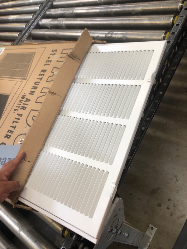 Photo 2 of 20"W x 20"H [Duct Opening Measurements] Steel Return Air Filter Grille [Removable Door] for 1-inch Filters | Vent Cover Grill, White | Outer Dimensions: 22 5/8"W X 22 5/8"H for 20x20 Duct Opening Duct Opening style: 20 Inchx20 Inch