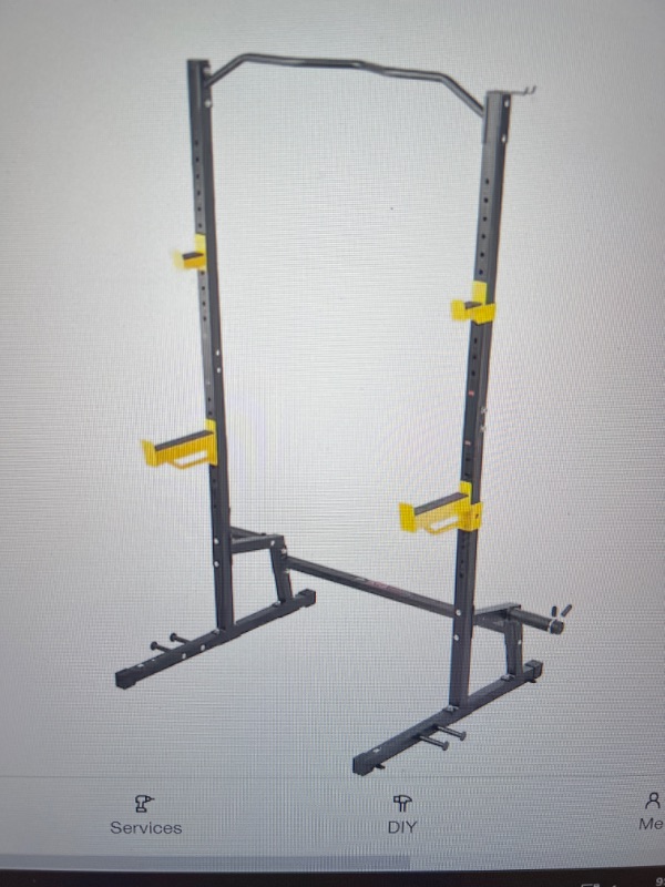 Photo 1 of Squat Stand Power Rack Adjustable Power Rack with Pull up Bar, Hook and Weight Plate Storage Attachment