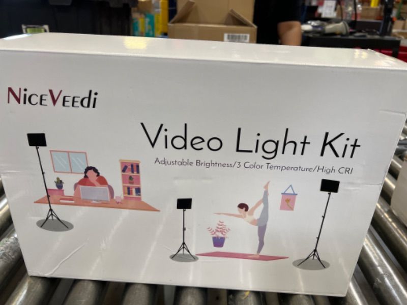 Photo 1 of 2-Pack Photography Lighting Kit, NiceVeedi 22W LED Video Light Kit, 2900-7000K Studio Light with Tripod Stand, 73" Stream Light for Video Recording