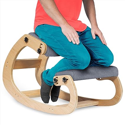 Photo 1 of Ergonomic Kneeling Chair - Rocking Office Chair Adjustable Stool - Knee Chair Posture Chair - Wooden Desk Chair, Ergonomic Chair for Home Office, Office Chair for Back Pain