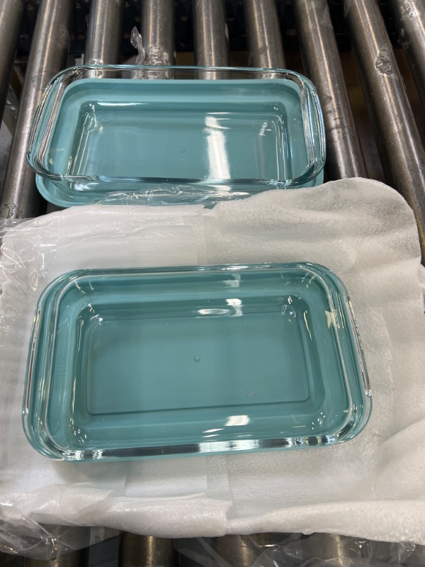 Photo 1 of 4Piece Deep Glass Baking Dish Set with Plastic lids,Rectangular Glass Bakeware Set with BPA Free Lids, Baking Pans for Lasagna, Leftovers, Cooking, Kitchen, Freezer-to-Oven and Dishwasher, Green