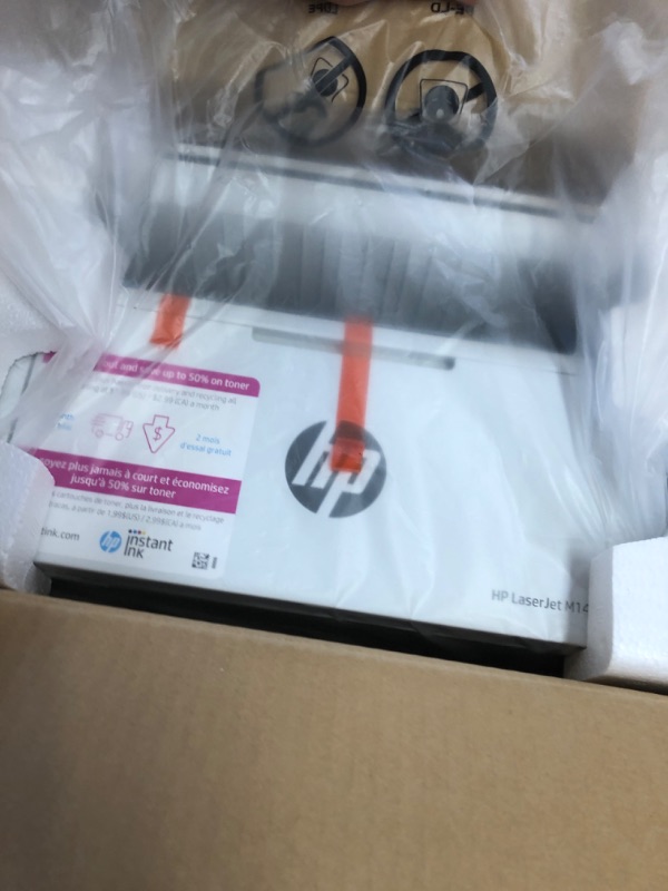 Photo 1 of HP LaserJet MFP M140w Wireless Black and White All-in-One Printer (7MD72F), White New Version: M140w