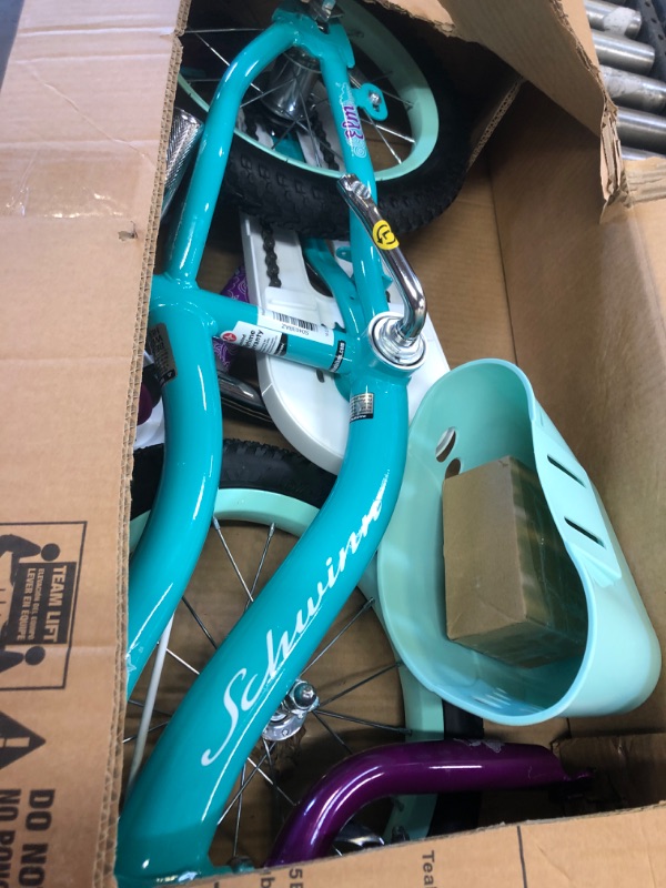 Photo 2 of Schwinn Koen & Elm Toddler and Kids Bike, 12-18-Inch Wheels, Training Wheels Included, Boys and Girls Ages 2-9 Years Old Teal 14-inch Wheels