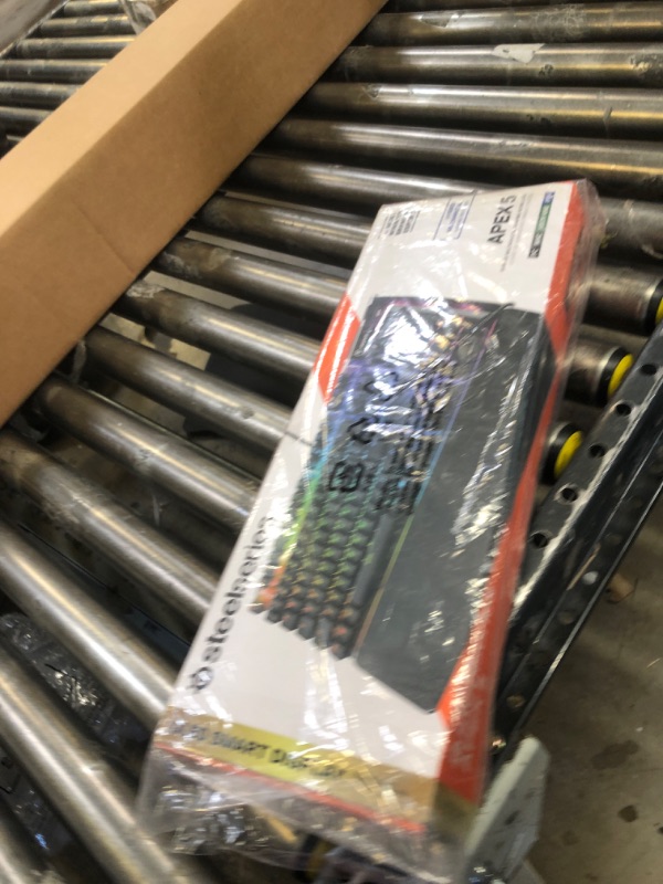 Photo 1 of SteelSeries Apex 5 Hybrid Mechanical Gaming Keyboard – Per-Key RGB Illumination – Aircraft Grade Aluminum Alloy Frame – OLED Smart Display (Hybrid Blue Switch) Hybrid Blue – Tactile & Clicky Apex 5