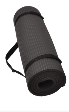 Photo 1 of BalanceFrom  All Purpose 1/2-Inch Extra Thick High Density Anti-Tear Exercise Yoga MatStrap and Yoga Blocks Black Yoga Mat