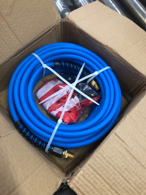 Photo 2 of 1/4 Inch Air Tool Hoses 50ft All-Weather Rubber Air Hose, Lightweight, Kink Resistant, Flexible 300 PSI Air Compressor Hose with Industrial Universial Coupler 1/4 Inch x 50FT