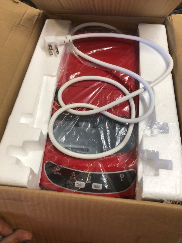 Photo 1 of VIVOHOME Electric Portable Compact Countertop Automatic Ice Cube Maker Machine with Hand Scoop and Self Cleaning Function 26lbs/Day Red 26lbs / day Red
