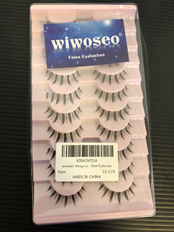 Photo 2 of wiwoseo Manga Lashes Natural Look Anime Lashes Mink Wispy Fluffy Spiky Eyelashes Cosplay Russian Volume Flase Lashes that Look Like Extensions 10 Pairs