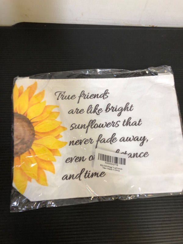 Photo 2 of Friendship Gifts for Women, Thank You Gifts, Sunflower Gifts, Inspirational Farewell Appreciation Gifts for Women Friends Nurse Teacher Coworker, Sunflower Make Up Bag for Travelling