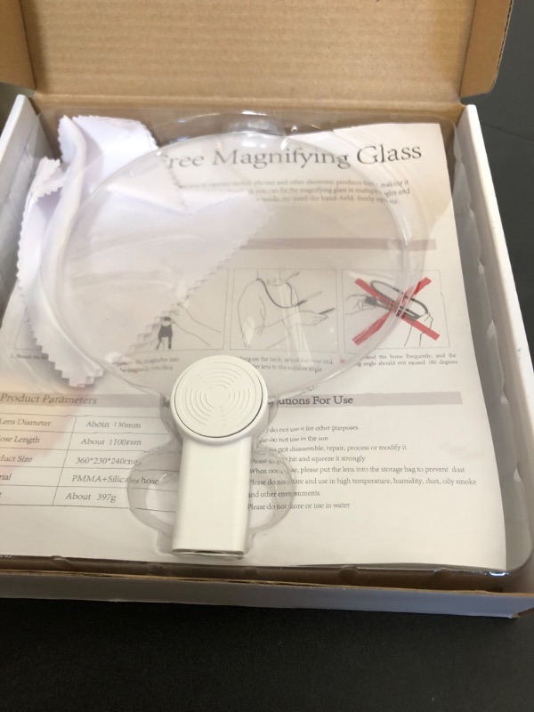 Photo 2 of 3X Hands Free Magnifying Glass for Close Work,Neck Wear Large Magnifying Glass for Reading Books,Sewing, Cross Stitch,Low Vision Seniors with Aging Eyes(White)