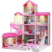 Photo 1 of HCFJEH Dollhouse Play House for Girl, Doll House with Lights & Two Dolls & Furniture Accessories, Toddler DIY Princess House Playhouse Pretend Set Toy, Birthday Gift for 3 4 5 6 7 Year Old(11 Room)