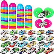 Photo 1 of YANGTE Prefilled Easter Eggs with Toys Inside, Filled Easter Eggs with Pull-Back Racing Cars, Easter Egg Fillers for kids and Toddlers