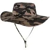 Photo 1 of Wide Brim Camouflage Beach Sun Hat Men & Women UPF 50+ UV Protection Summer Fishing Hat Safari Boonie Hat