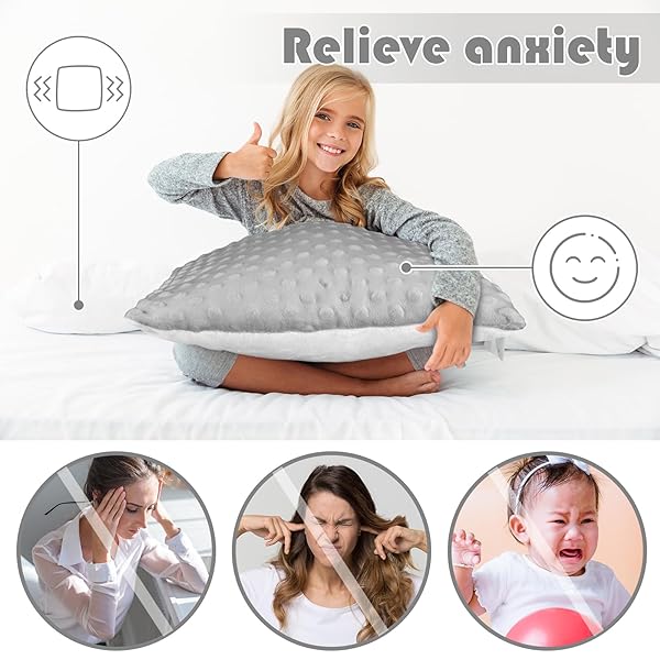 Photo 1 of Vibrating Pillow Pressure Activated Sensory Pillow for Kids and Adults with Textured Stimulation Bumps and Soft Plush Cover (White,12 x 12 Inch)