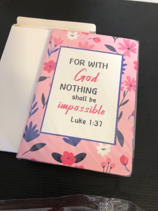 Photo 2 of Christian Gifts Leather Notebook Bible Verse Faith Religious Writing Notebook for Women Men Religious Inspirational Christian Gift for Friends Family (for with god nothing shall be inpossible)