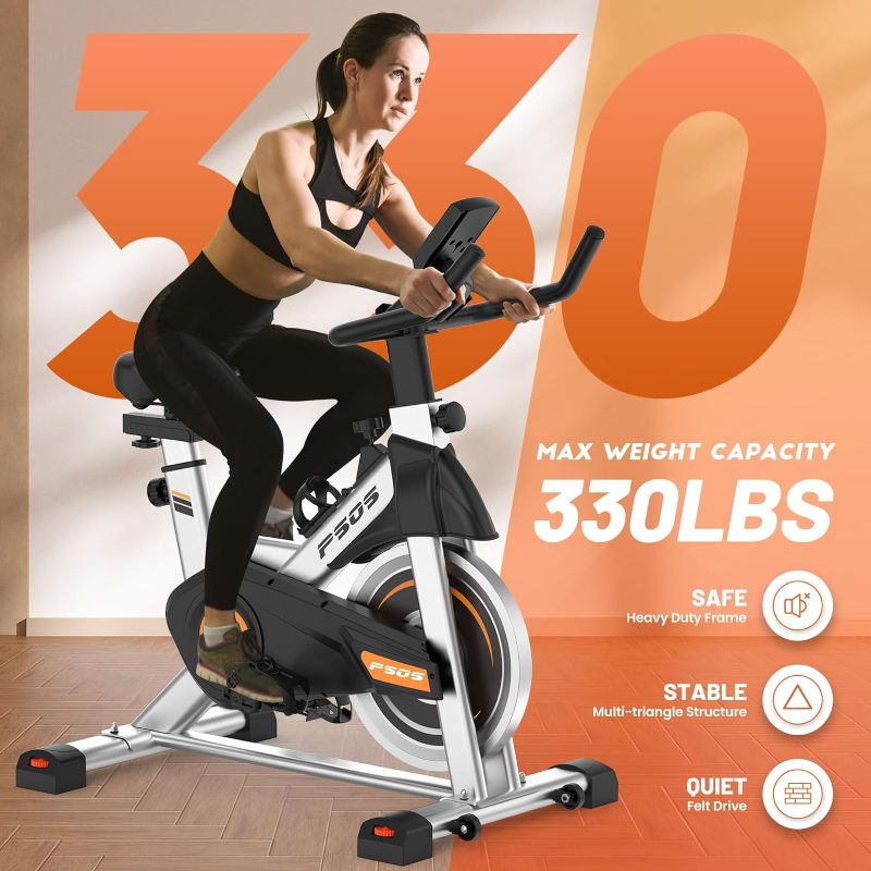 Photo 1 of Exercise Bike, Stationary Bikes for Home Indoor Cycling Bike Cycle Bike with Digital Display & Comfortable Seat Cushion
