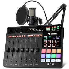 Photo 1 of Fxcaster Podcast Equipment Bundle - All-in-One Podcasting Starter Setup with 7-Channel Soundboard, Audio Interface, and 25mm Diaphragm XLR Microphone for Live Streaming, Recording, and TikTok
