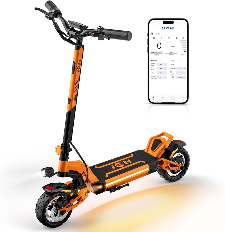Photo 1 of Used--Missing charger---Electric Scooter - Max 32 Miles Long Range, 37 Mph Top Speed, 1400W Powerful Motor, 10" Pneumatic Tires, Folding Fast Adult Electric Scooter with Dual Braking System/APP/NFC