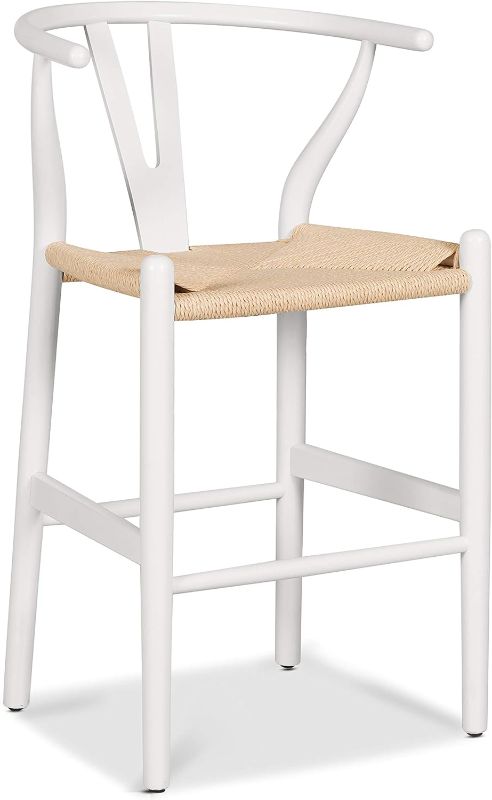 Photo 1 of Weave Counter Stool in White
