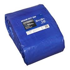 Photo 1 of 30 ft. x 50 ft. Blue Medium Duty Tarp
