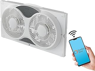 Photo 1 of Comfort Zone Living Comfort Smart Wi-Fi Reversible Twin Window Fan with Removable Cover and Bug Screen, 9 inch, 3-Speed, Expandable, Timer, Compatible with iOS/Android/Alexa/Google Assistant, LC310SWT
