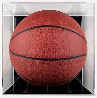 Photo 1 of THE ORIGINAL BALLQUBE Grandstand Basketball Display - Made with High-Impact, Crystal Clear Material, Two-Piece Design Holds Regulation-Sized Basketballs, Volleyballs, & Soccer Balls