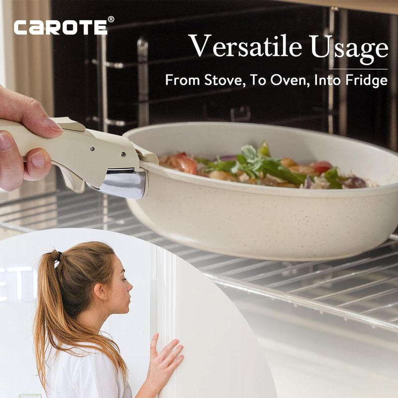 Photo 1 of CAROTE Removable Handle White, Detachable Removable Pan Handle,Universal Pot Handle Replacement,Suitable for All Cookware