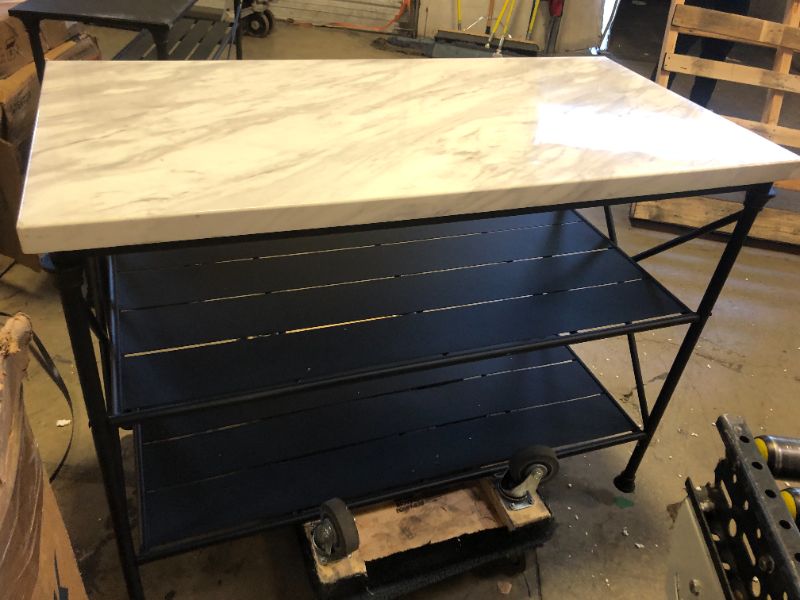 Photo 1 of 3 tier metal table marble top