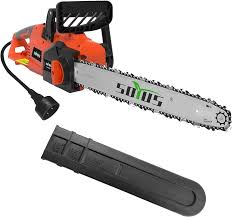 Photo 1 of SOYUS Electric Chainsaw, 18 Inch 15 Amp Corded Chainsaw Low Kickback Corded Electric Chainsaw 15m/s for Tree Wood Cutting, Tool-Less Chain Tension
