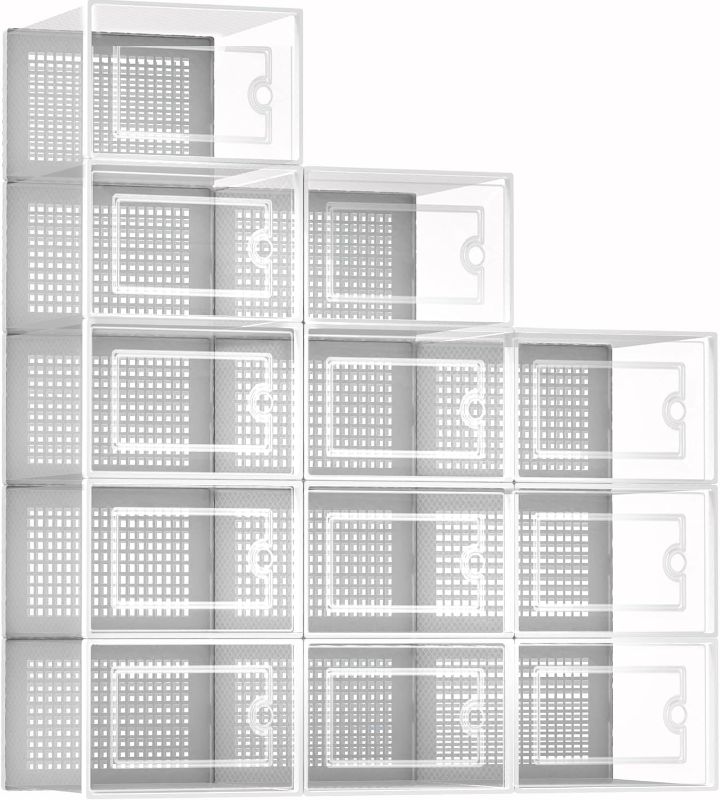 Photo 1 of Shoe Storage Boxes for Closet White