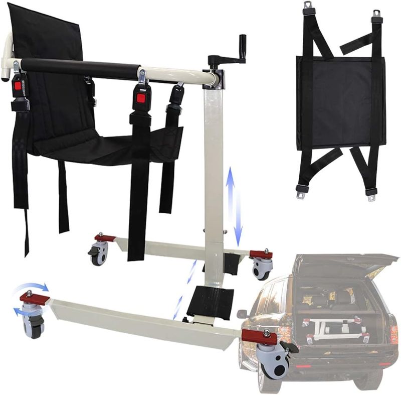 Photo 1 of Patient Lift Transfer Chair, Steel Portable Transport Wheelchair for Car, 
