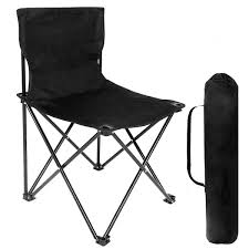 Photo 1 of Black Outdoor Folding Camping Chair with Carry Bag for Outdoor Camping, Picnics, Beach