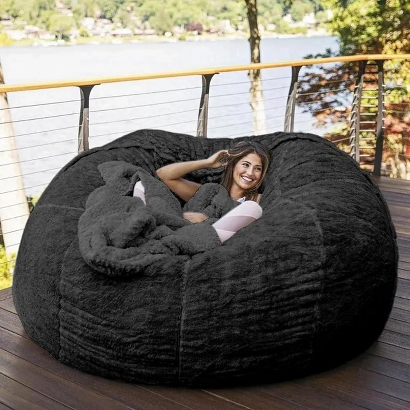 Photo 1 of Big Huge Giant Bean Bag Chair for Adults, (No Filler) Bean Bag Chairs in Multiple Sizes and Colors Giant Foam-Filling Required- Machine Washable Covers, Double Stitched Seams