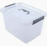Photo 1 of Cetomo 12Qt Plastic Storage Bin, Storage Box, Tote Organizing Container with Durable Lid, Secure Latching Buckles and Handles, Stackable and Nestable, Clear