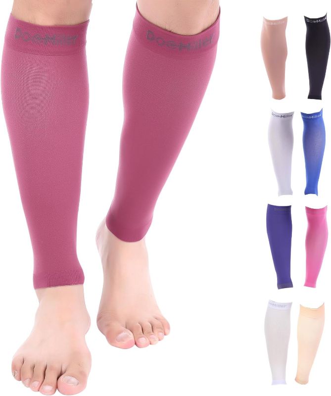 Photo 1 of Doc Miller Compression Calf Sleeve for Men & Women, Premium Medical Grade, 15-20mmHg Graduated Support for Running, Calf Tear, Shin Splints, Knee High, Calf Sleeves, 1 Pair https://a.co/d/jejOHL8