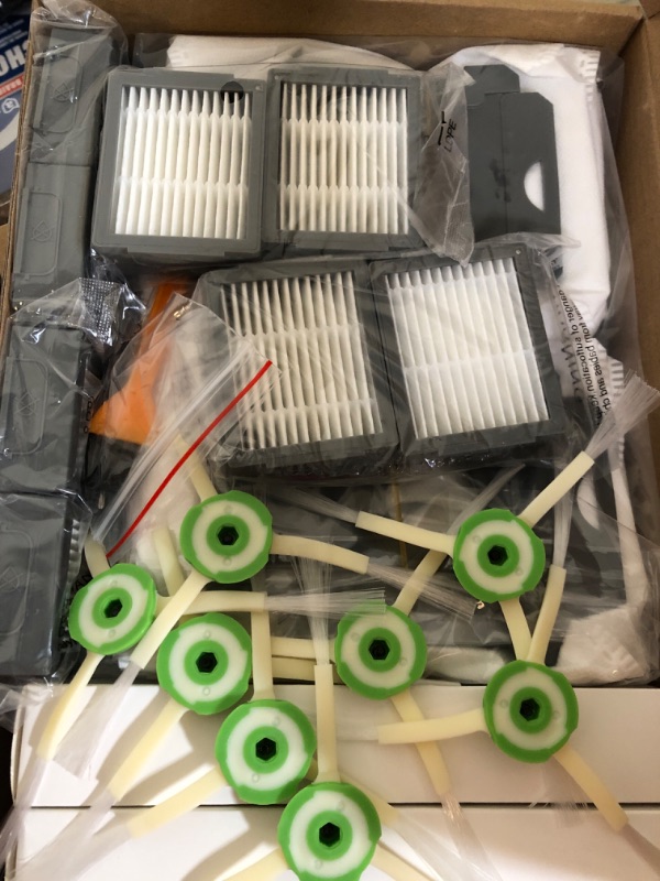 Photo 2 of Replacement Parts for iRobot Roomba i3 i3+ i4 i4+ i6 i6+ i7 i7+ i8 i8+ j7 j7+ Plus,I & j Series Vacuum Cleaner, 8 Vacuum Bags, 4 Roller Brushes, 8 Edge Brushes, 8 Filters Included 30pack