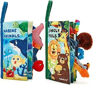Photo 1 of hahaland Baby Books 0-6 Months - 2PCS Baby Toys 0-6 Months Baby Toys 6-12 Months - Touch & Feel Tummy Time Books, Baby Boy Gifts, 3 6 9 Month Old Toys https://a.co/d/dlsvrRh